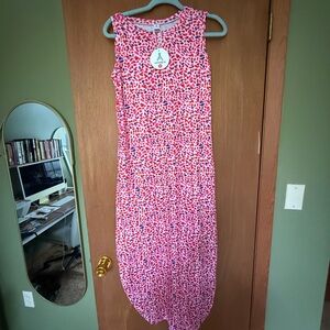 Sleeveless Pink Patterned Maxi Dress